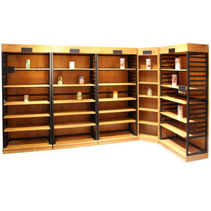 Wholesale Wall Mounted Display Shelves Wooden Metal Supermarket Retail Wall Display Shelving