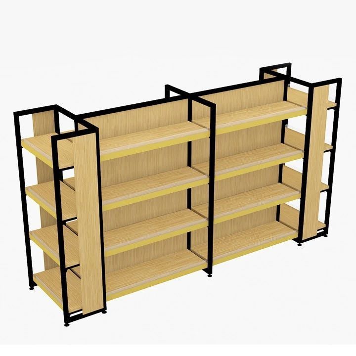 High Quality  Wooden Shelf Retail Grocery Rack Supermarket Shelf Gondola Wood Shelf for Winery