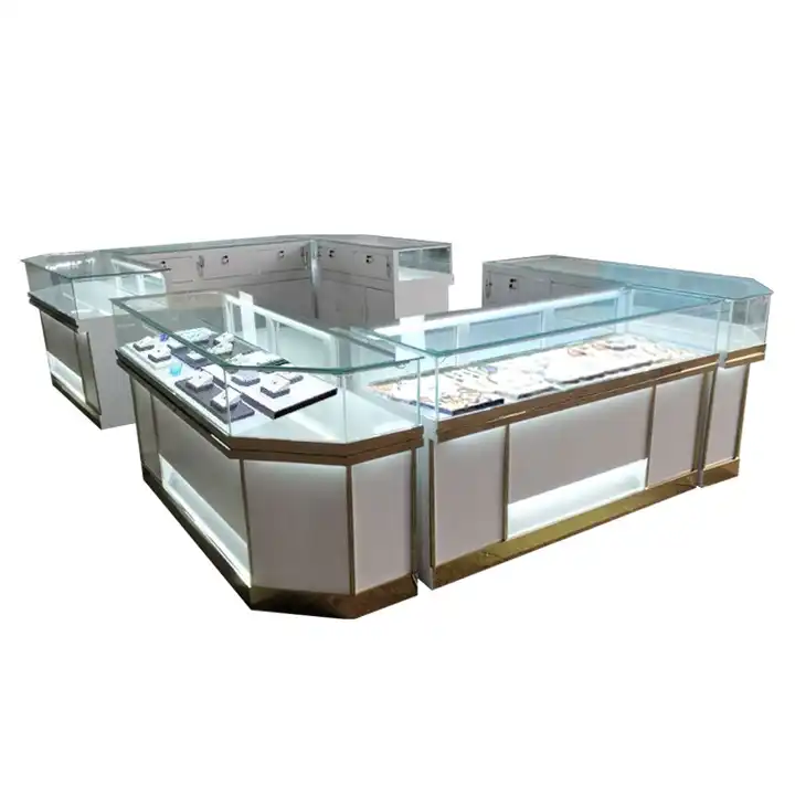 Customized glass display cabinet Jewelry store jewelry display glass counter