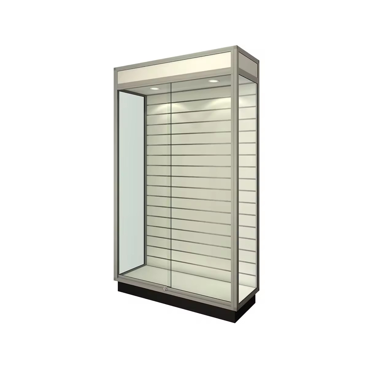 glass display case with slatwall and storage section store glass showcase glass display cabinet