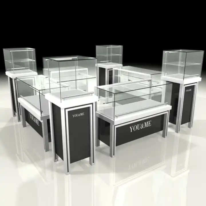 Customized glass display cabinet Jewelry store jewelry display glass counter