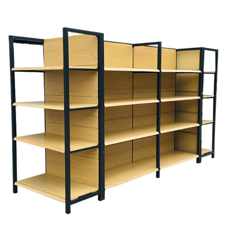 High Quality  Wooden Shelf Retail Grocery Rack Supermarket Shelf Gondola Wood Shelf for Winery