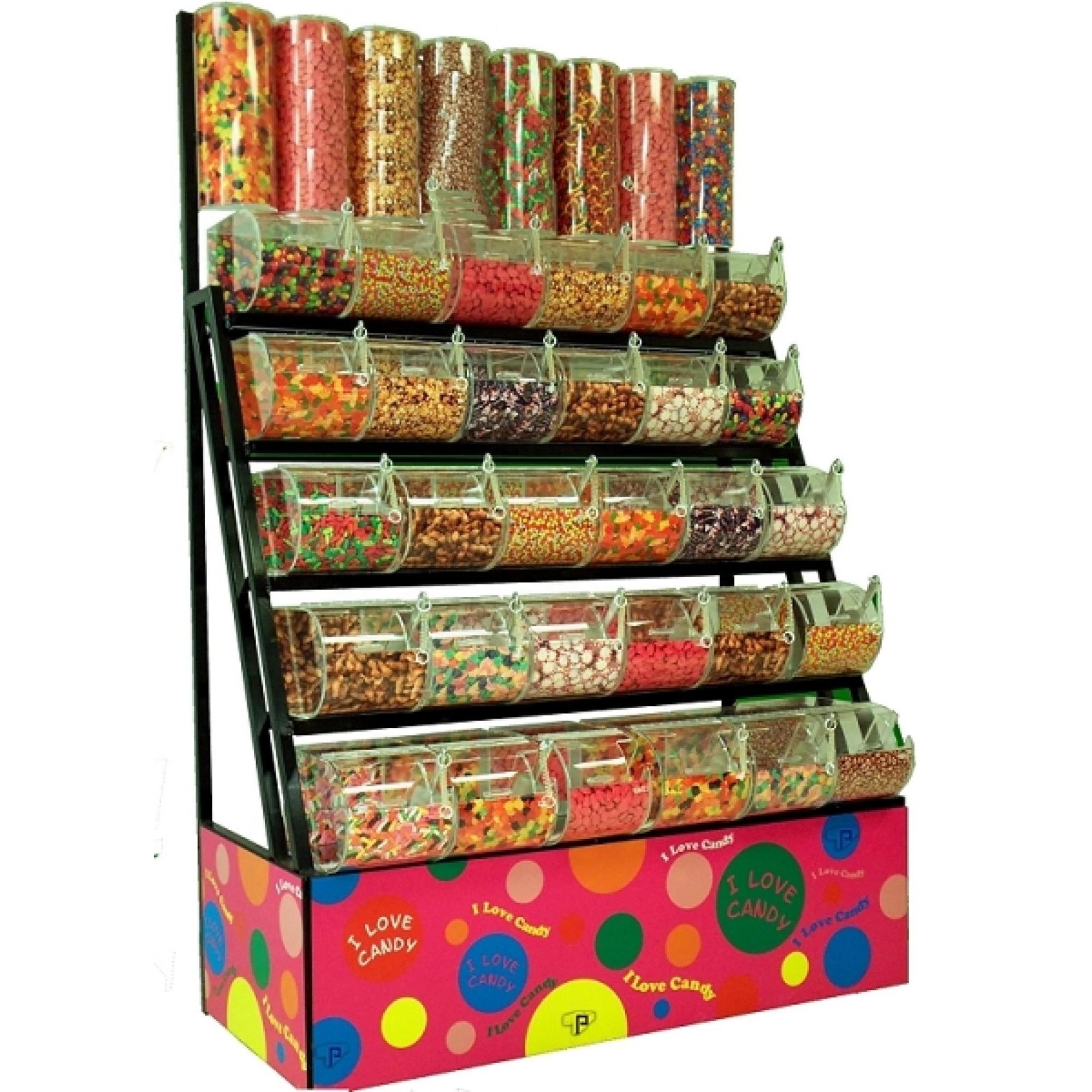 Wholesale display shelves supermarket candy display racks  with Acrylic Bins