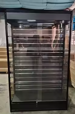 glass display case with slatwall and storage section store glass showcase glass display cabinet