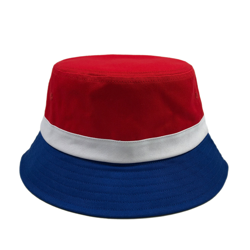 Custom 3 colors outdoor events cotton buckets cap Your embroidery logo fishing boonie Hot sell red white and blue america hats