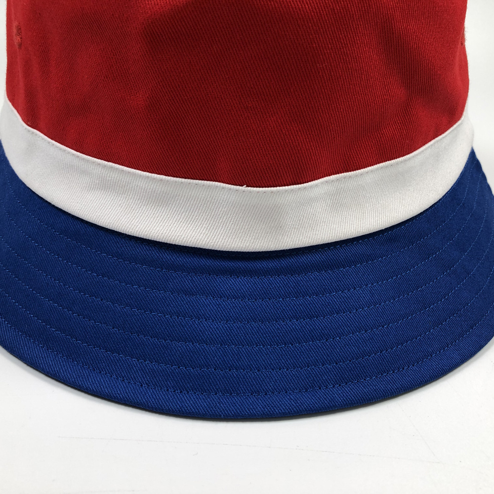 Custom 3 colors outdoor events cotton buckets cap Your embroidery logo fishing boonie Hot sell red white and blue america hats