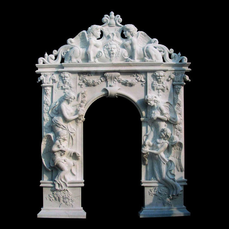 Statue Column Carving Designs White Marble Door Frame