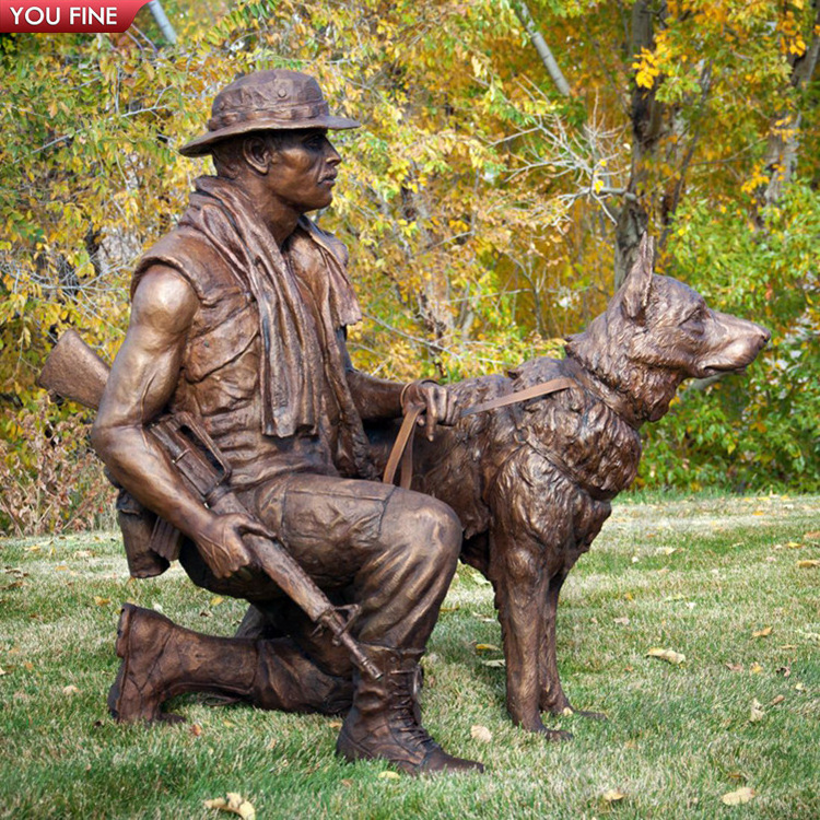 Outdoor Garden Life Size Sitting Bronze German Shepherd Statue Dog Sculpture