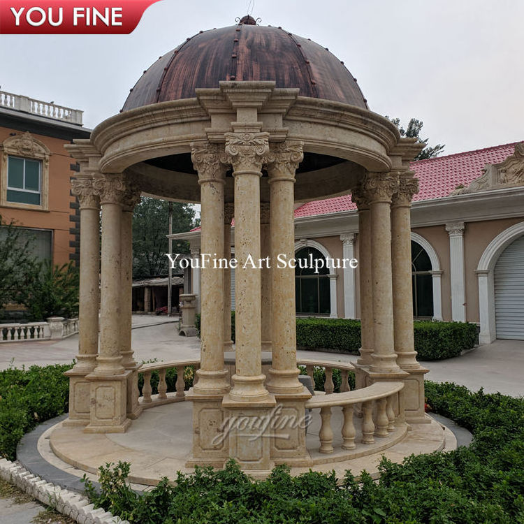 Outdoor Garden Large Western Style Stone Gazebo Marble