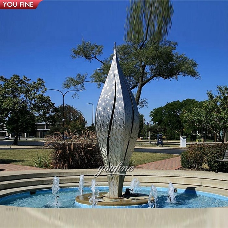 High Quality Large Stainless Steel Statue Metal Mushroom Umbrella Fountain