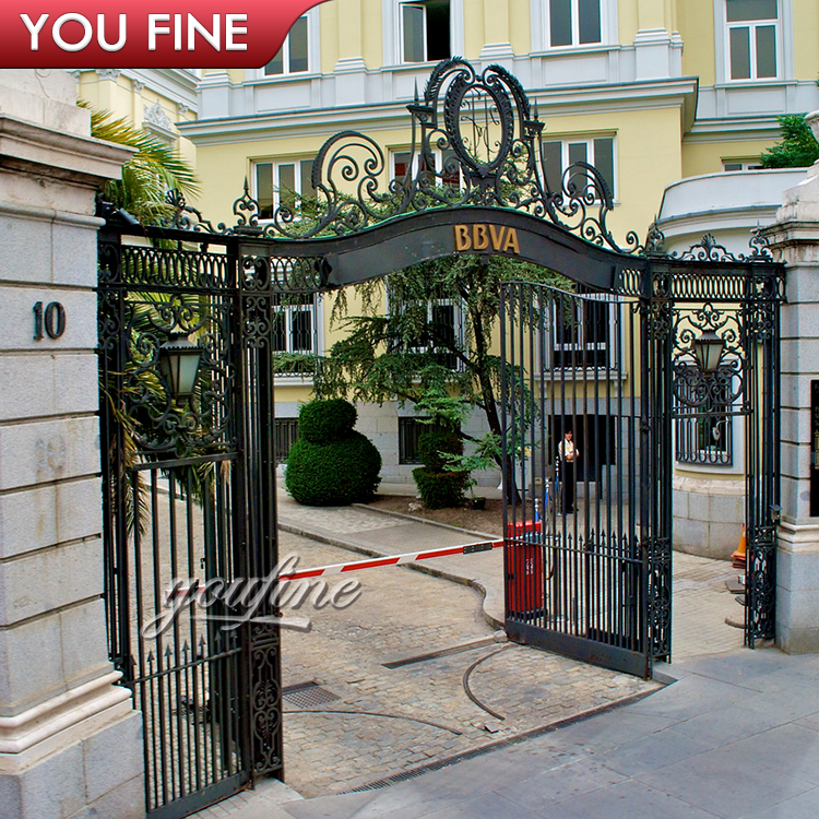 High Quality Villa Garden Yard Entrance Main Wrought Double Swing Metal Iron Gate