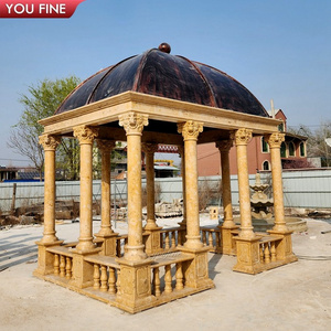 Outdoor Square Yellow Marble Column Gazebo Suppliers