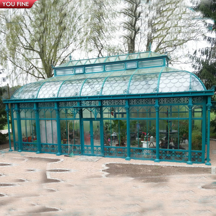 Outdoor Large Garden Metal Pavilion Wrought Iron Gazebo Backyard GreenHouse Orangery