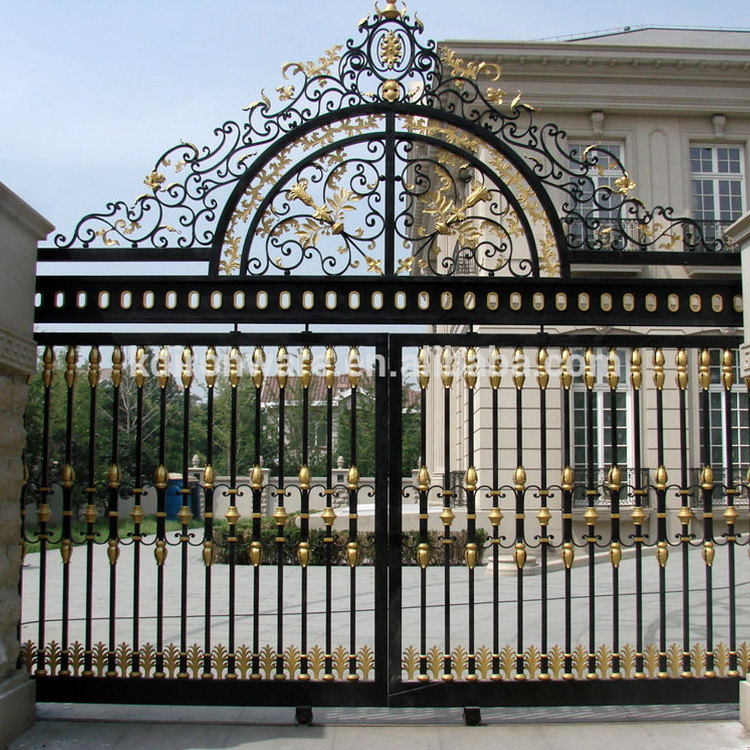 Outdoor Large Luxury Double Door Iron Gates Wrought Iron Gate Designs