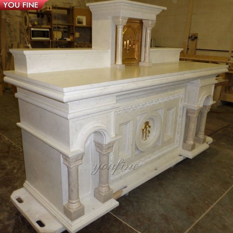 Exquisite Classic Modern Large White Marble Buddhist Altar