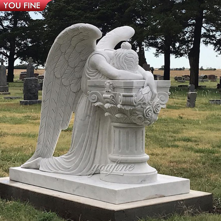 Outdoor Customized Granite Monument White Marble Headstone