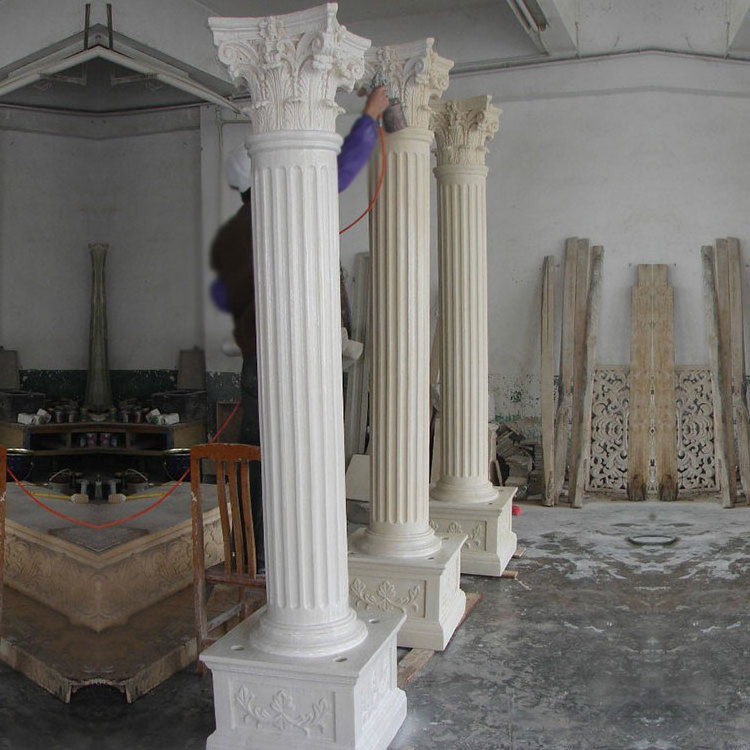 Outdoor Building Material Decorative White Marble Roman Pillar Stone Dreek Column