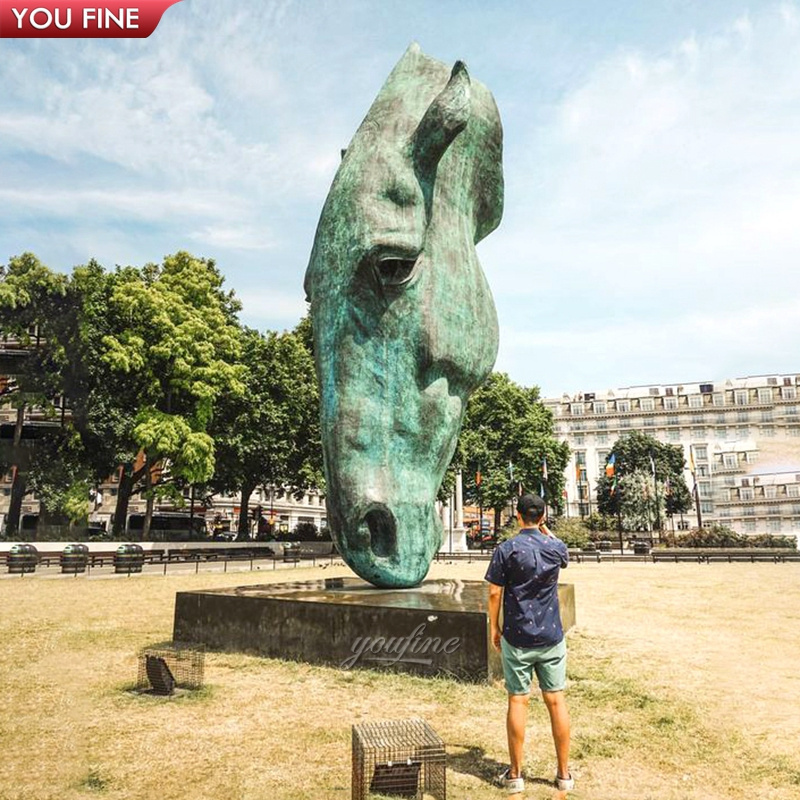 Large Outdoor Bronze Horse Head Sculpture