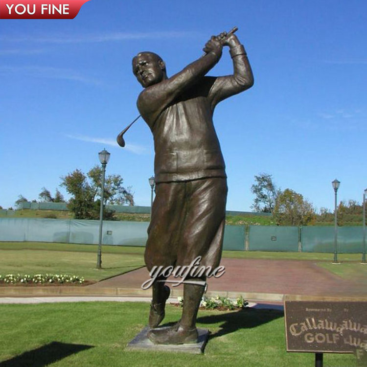 Outdoor Golf Course Garden Life Size Bronze Golfer Sculpture Statue