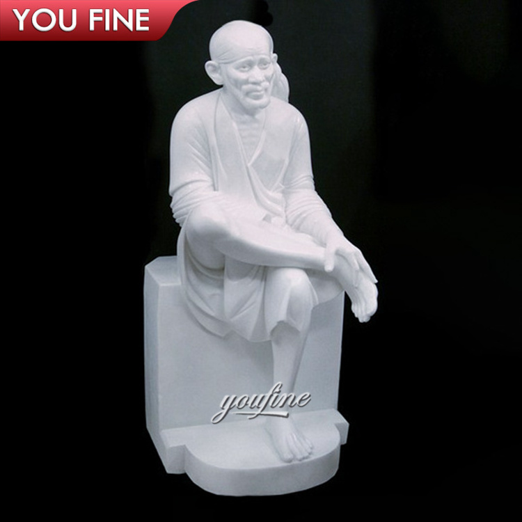 Hand Carved Large Marble Shirdi Sai Baba Statue