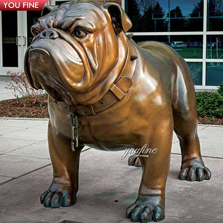 Custom Hand Carved Bronze French Bulldog Statues for Sale