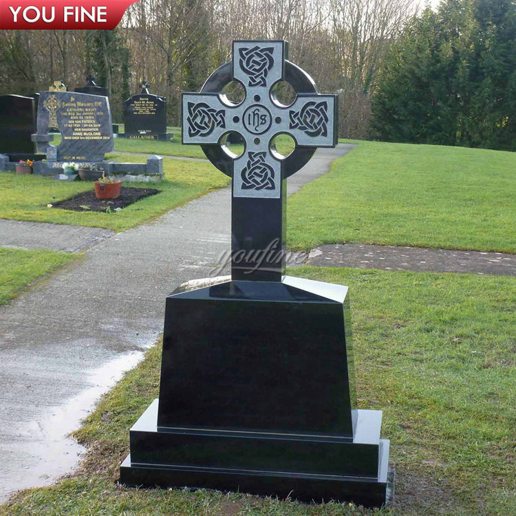 Outdoor Large Granite Cross Luxurious Marble Cross Headstone Monument