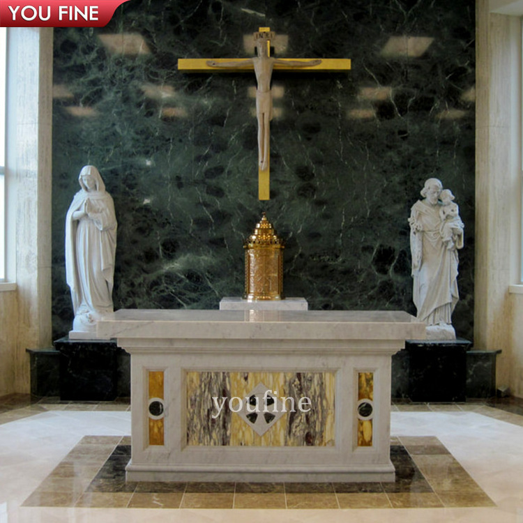 Luxury Church Custom Natural Stone Hand Carved Large High Marble Main Altar