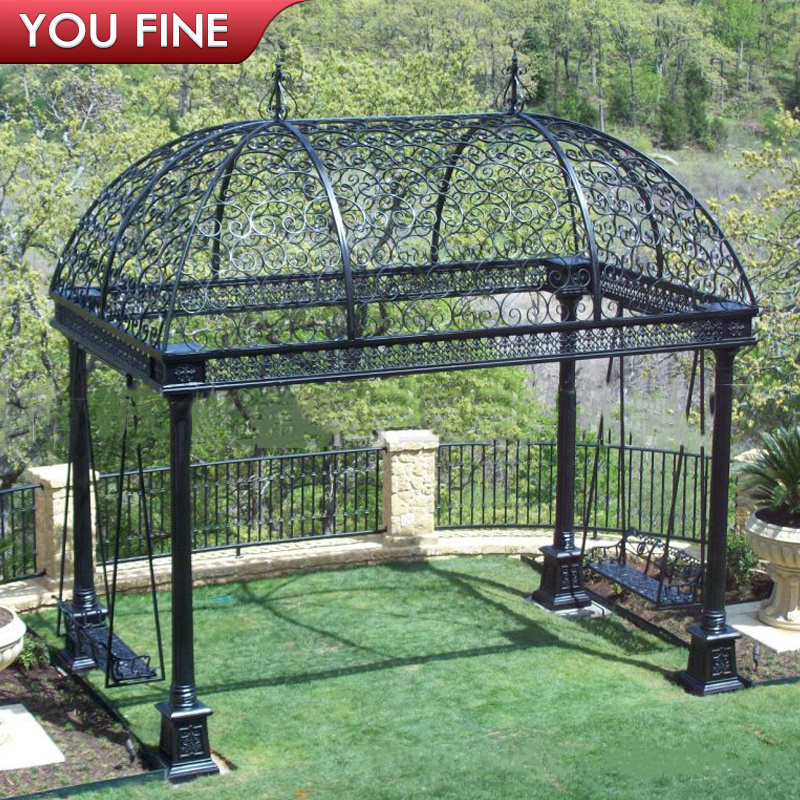 Outdoor Cast Round Iron Garden Gazebo