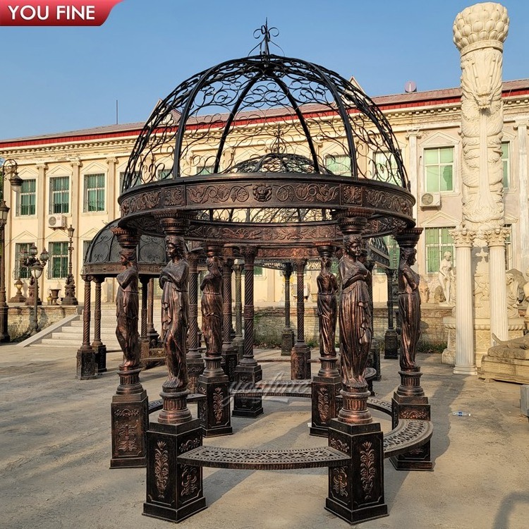 Outdoor Cast Round Iron Garden Gazebo