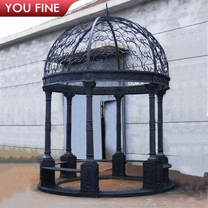 Outdoor Cast Round Iron Garden Gazebo