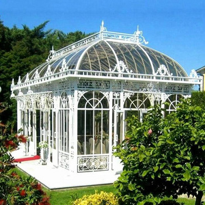 Outdoor Garden Decorative Wrought Iron Large Gazebo Orangery Sunroom