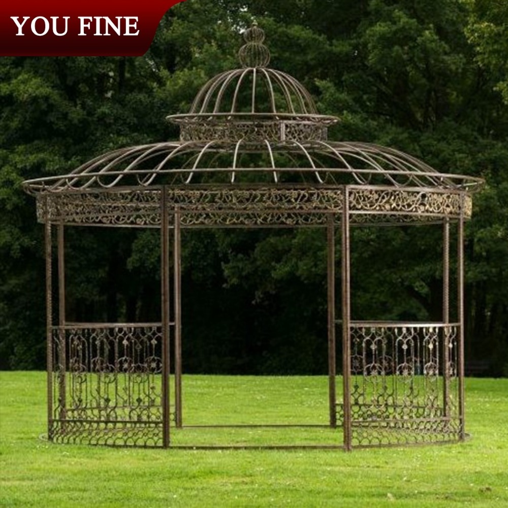 Used in Outdoor Round Metal Decorated Cast Iron Gazebo