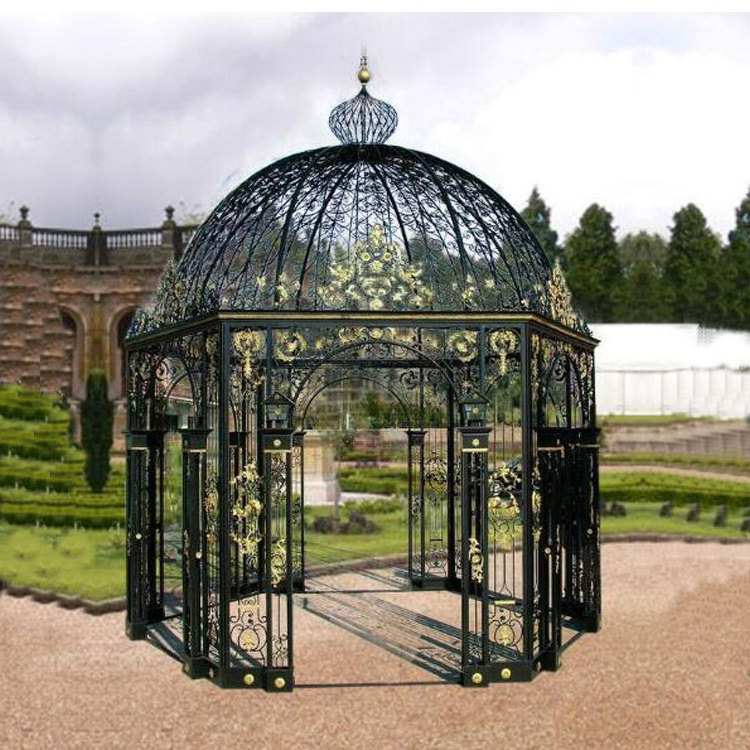 Used in Outdoor Round Metal Decorated Cast Iron Gazebo