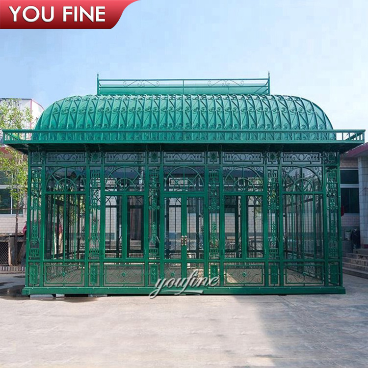 Outdoor Garden Decoration Sun room Orangery Wrought Iron Large Gazebo for Sale