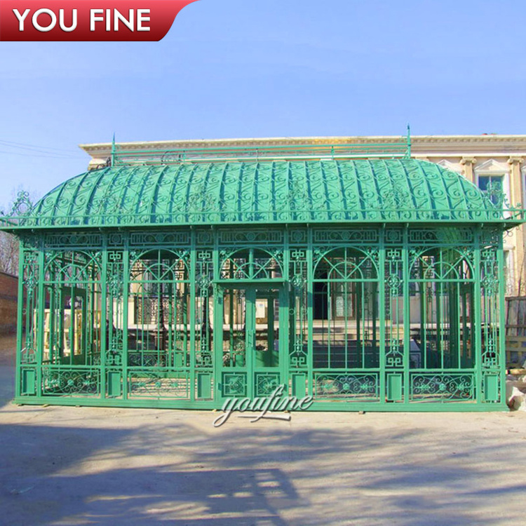 Outdoor Garden Decoration Sun room Orangery Wrought Iron Large Gazebo for Sale