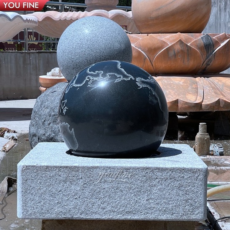 Outdoor Garden Decor Antique Stone Marble Ball Water Fountain Sphere Fountain Globe