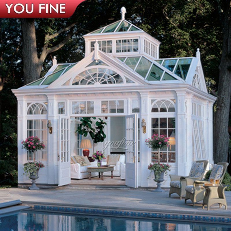 Large Outdoor Backyard Glasshouse Wrought Iron Gazebo for Wedding Ceremony