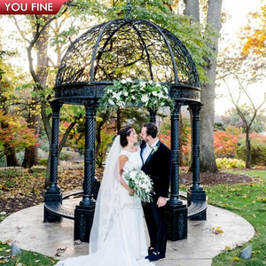 Modern garden wedding decorative white wrought iron gazebo for Sale