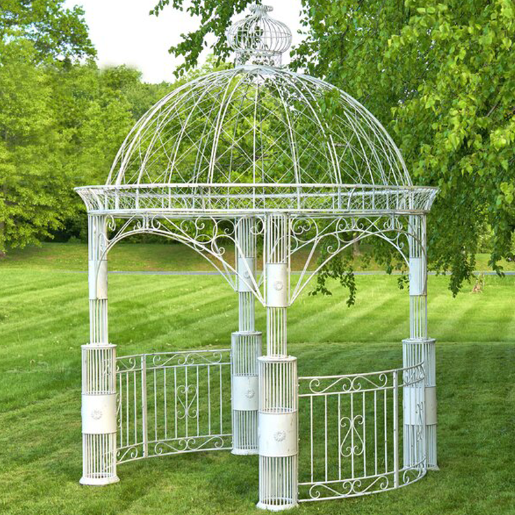 Outdoor Garden Large Wrought Round Metal Iron Gazebo