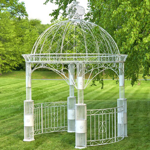 Outdoor Garden Large Wrought Round Metal Iron Gazebo