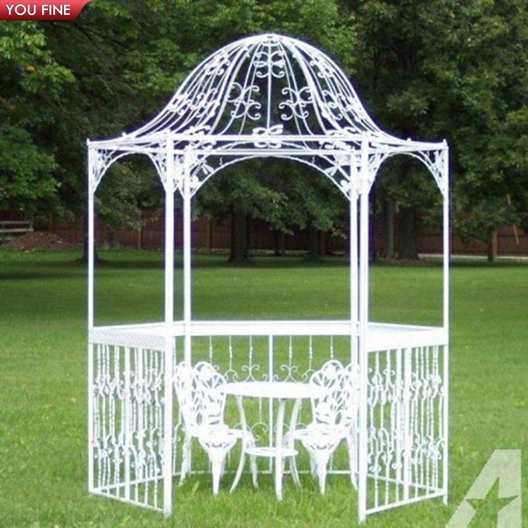 Outdoor Garden Large Wrought Round Metal Iron Gazebo