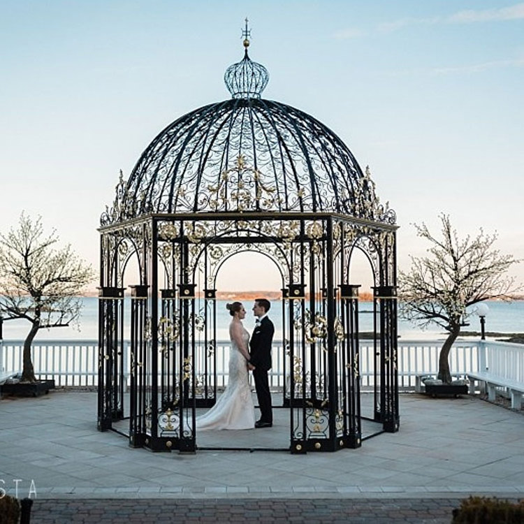 Outdoor Garden Large Wrought Round Metal Iron Gazebo