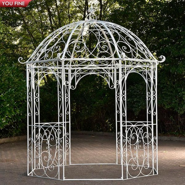 Outdoor Garden Large Wrought Round Metal Iron Gazebo