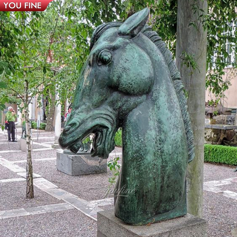 Large Outdoor Bronze Horse Head Sculpture