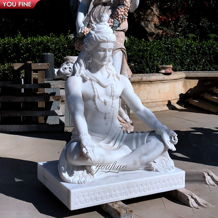 Outdoor Garden Lifesize Factory Price Indian Hindu God Lord Shiva Stone Marble Statue