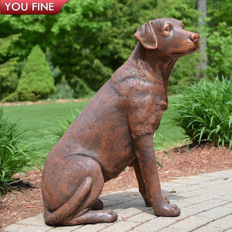 Outdoor Home Decorative Life Size Bronze Great Danes Statue with Pointy Ear