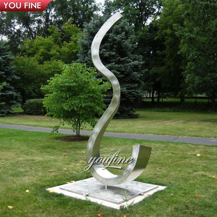 Modern Outdoor Garden Metal Mirror Polished Abstract Stainless Steel Sculpture