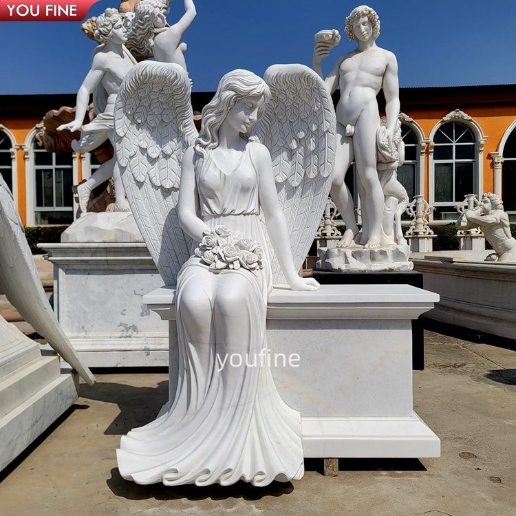 Life Size Hand Carved Memorial  Angels Monuments Marble Headstones Prices