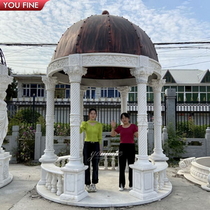 Outdoor Hand Carved Outdoor Stone Luxury Garden Marble Gazebos For Sale