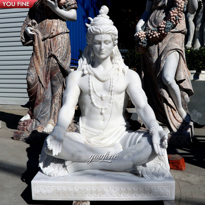 Outdoor Garden Lifesize Factory Price Indian Hindu God Lord Shiva Stone Marble Statue